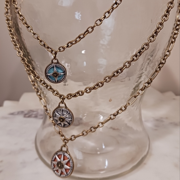 Patricia Nash Compass Triple Drop Necklace - Picture 3 of 9